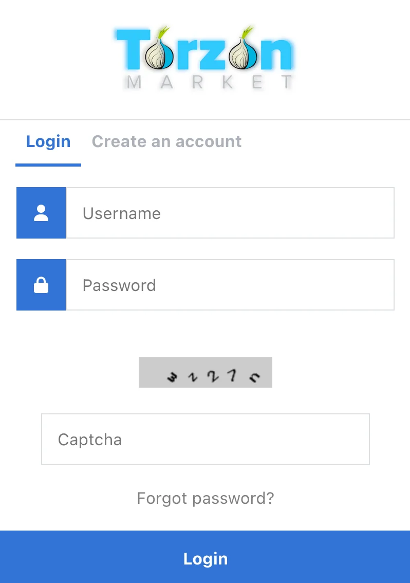 TorZon Market login interface